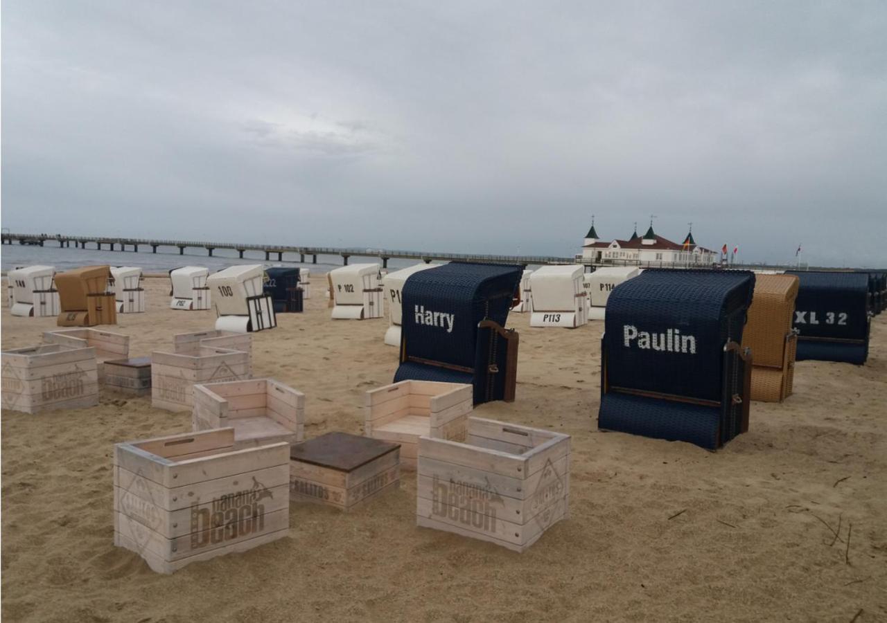 Modernes Reetdach-Ostseeferienhaus Bella Mare, Insel Usedom Mit Sauna, Kamin & Sonnenterrasse Zirchow Экстерьер фото