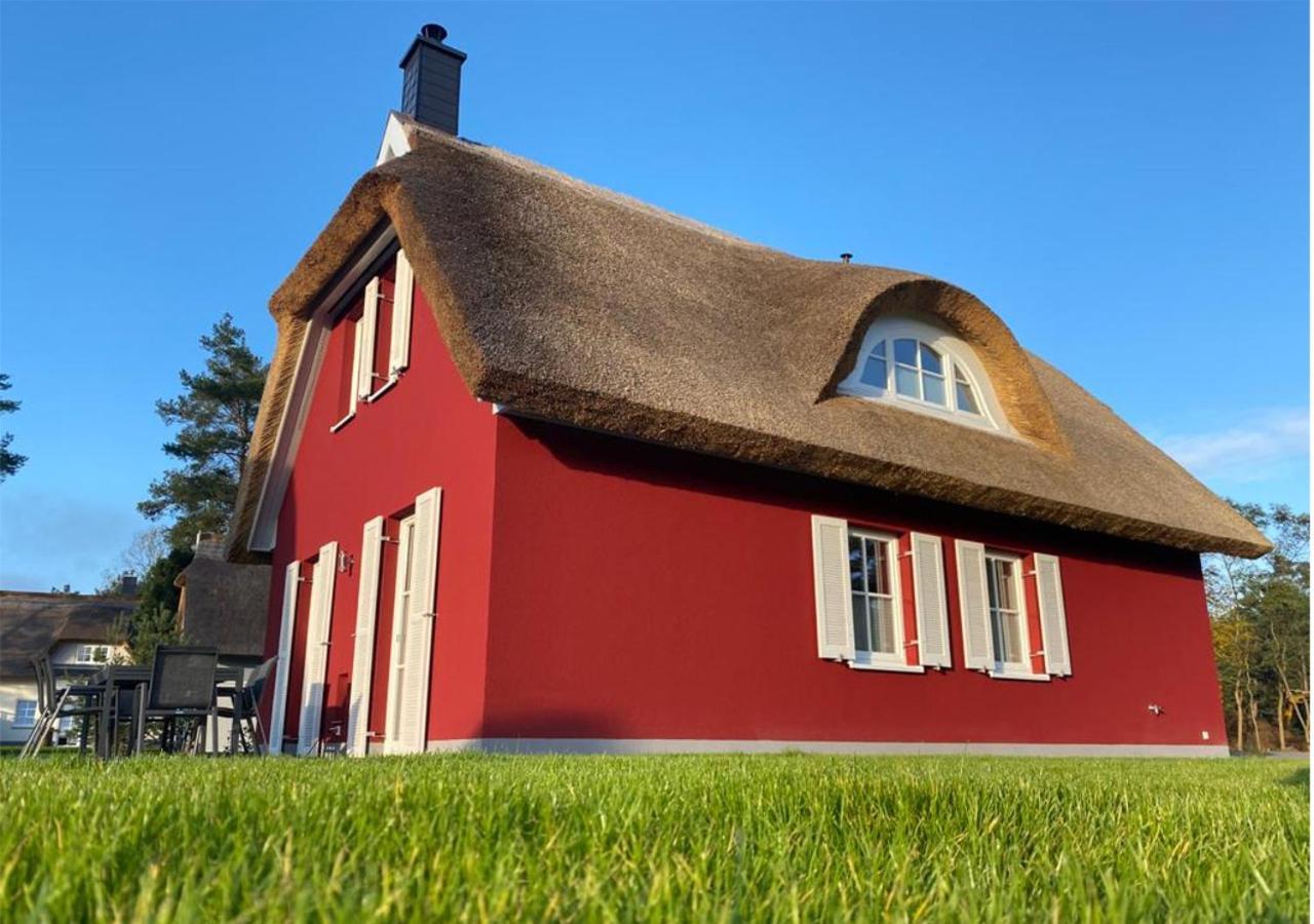 Modernes Reetdach-Ostseeferienhaus Bella Mare, Insel Usedom Mit Sauna, Kamin & Sonnenterrasse Zirchow Экстерьер фото