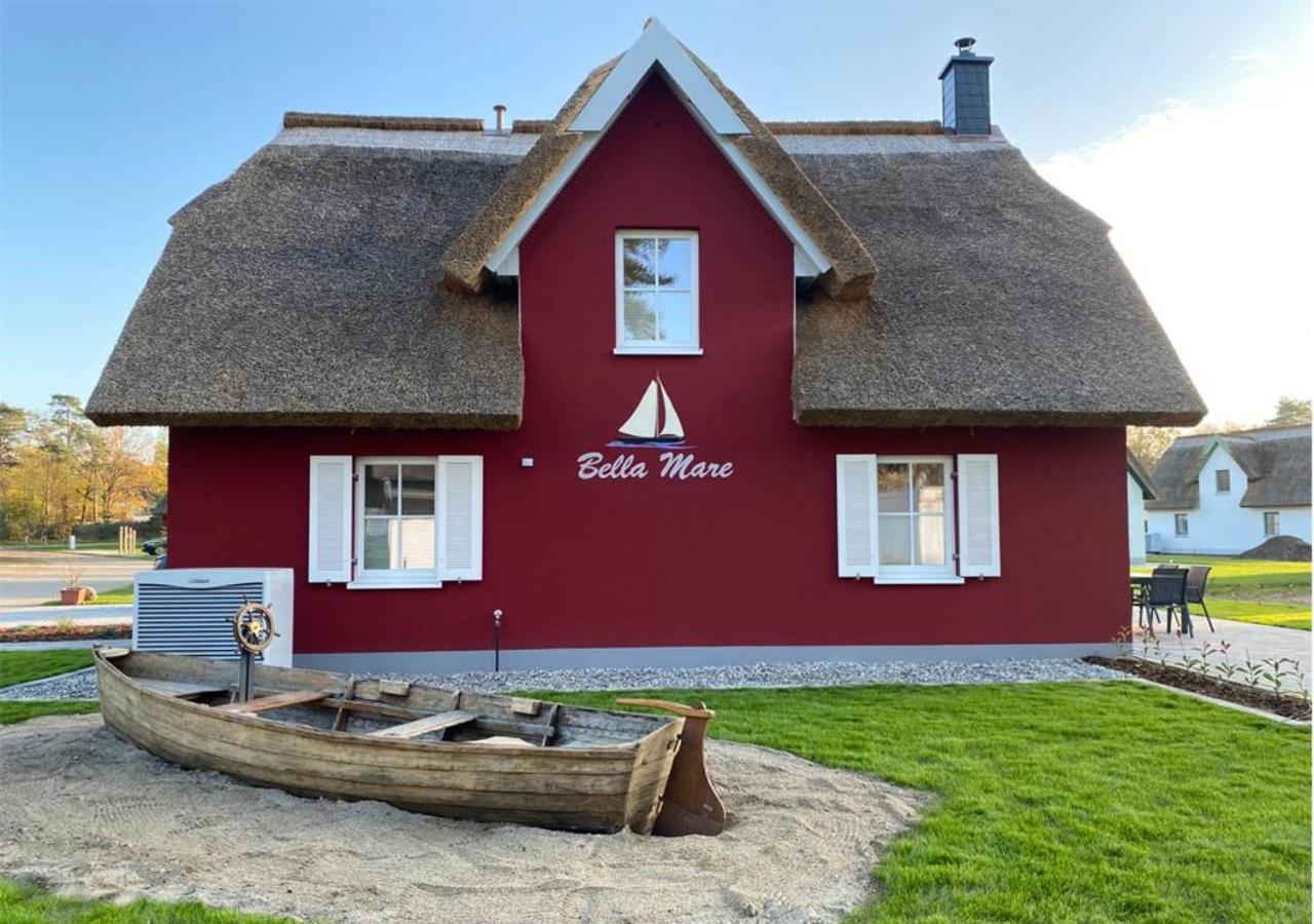 Modernes Reetdach-Ostseeferienhaus Bella Mare, Insel Usedom Mit Sauna, Kamin & Sonnenterrasse Zirchow Экстерьер фото