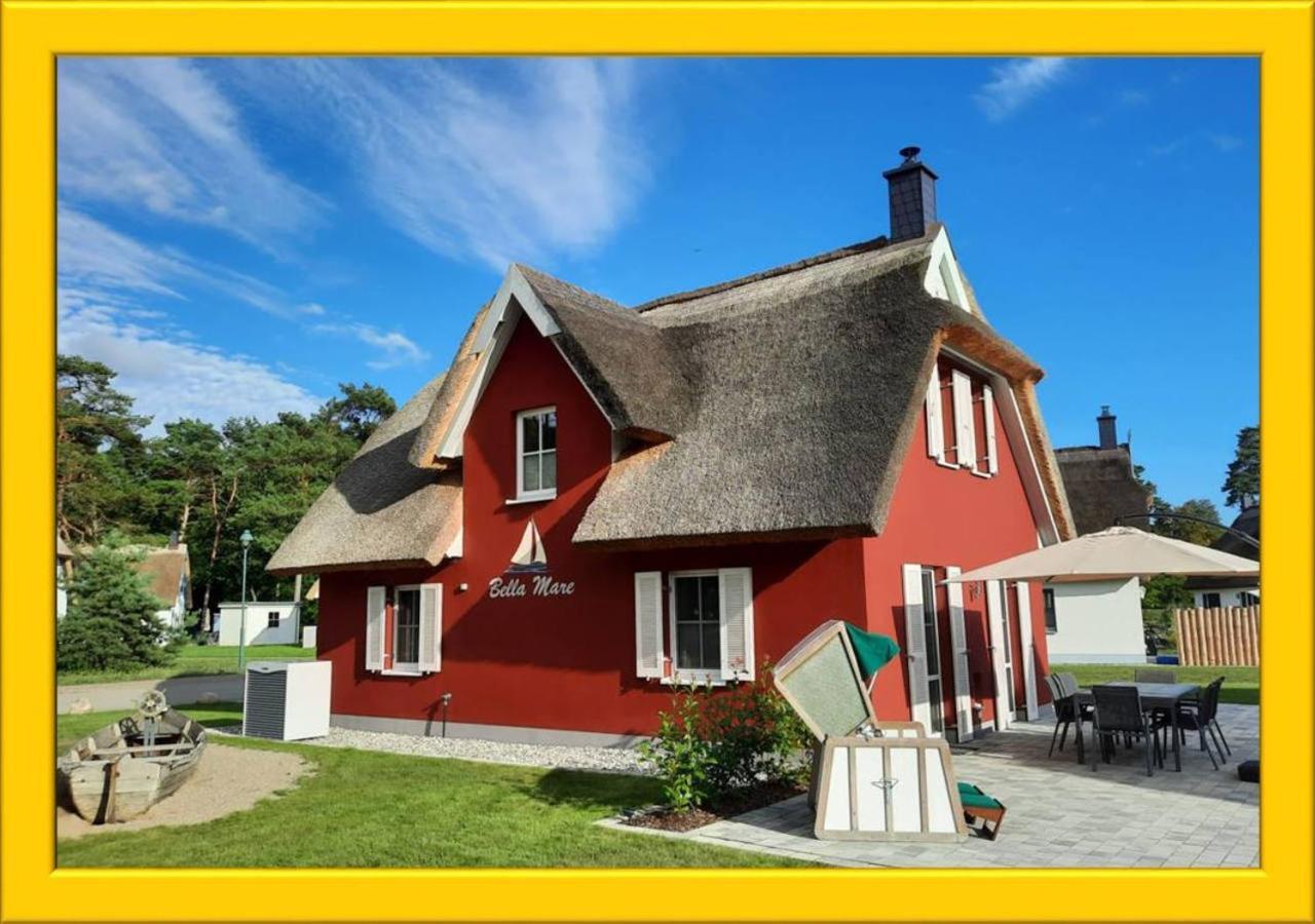 Modernes Reetdach-Ostseeferienhaus Bella Mare, Insel Usedom Mit Sauna, Kamin & Sonnenterrasse Zirchow Экстерьер фото