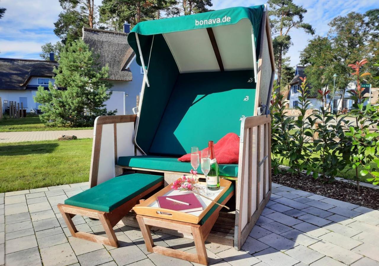 Modernes Reetdach-Ostseeferienhaus Bella Mare, Insel Usedom Mit Sauna, Kamin & Sonnenterrasse Zirchow Экстерьер фото